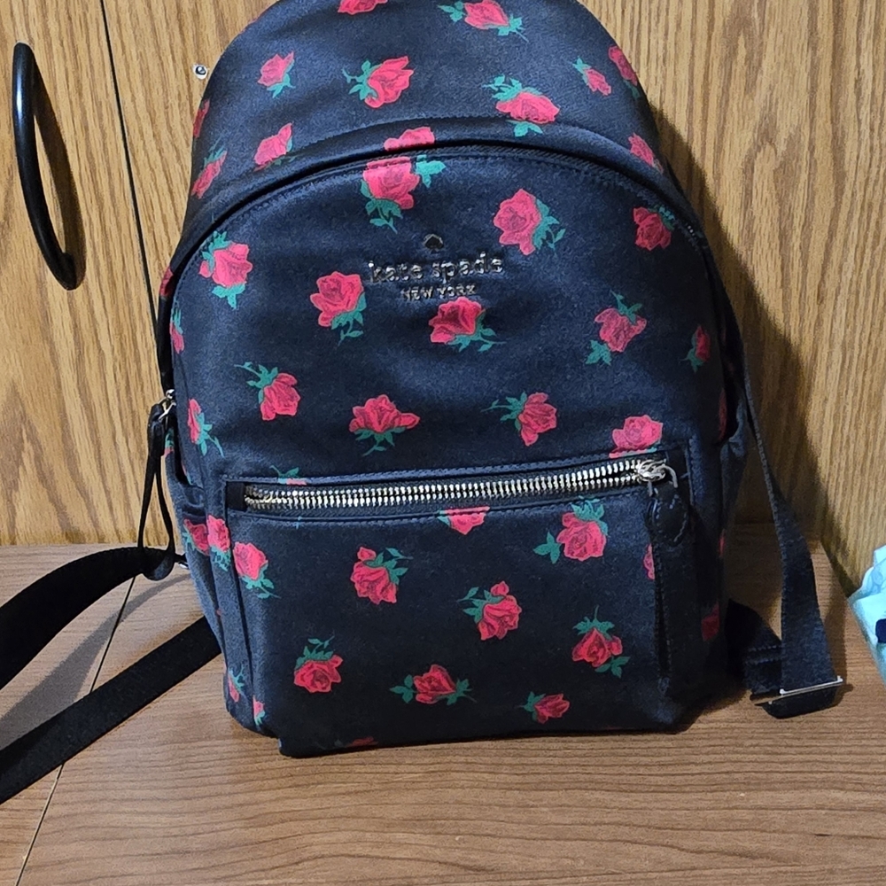 Kate Spade Floral Black and Red Backpack - Picture 10 of 10